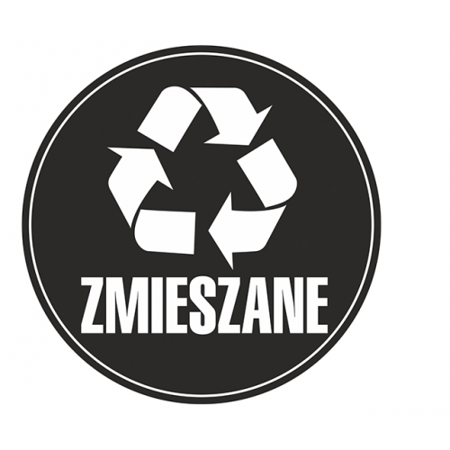 Naklejka ZMIESZANE na pojemniki i kosze na odpady